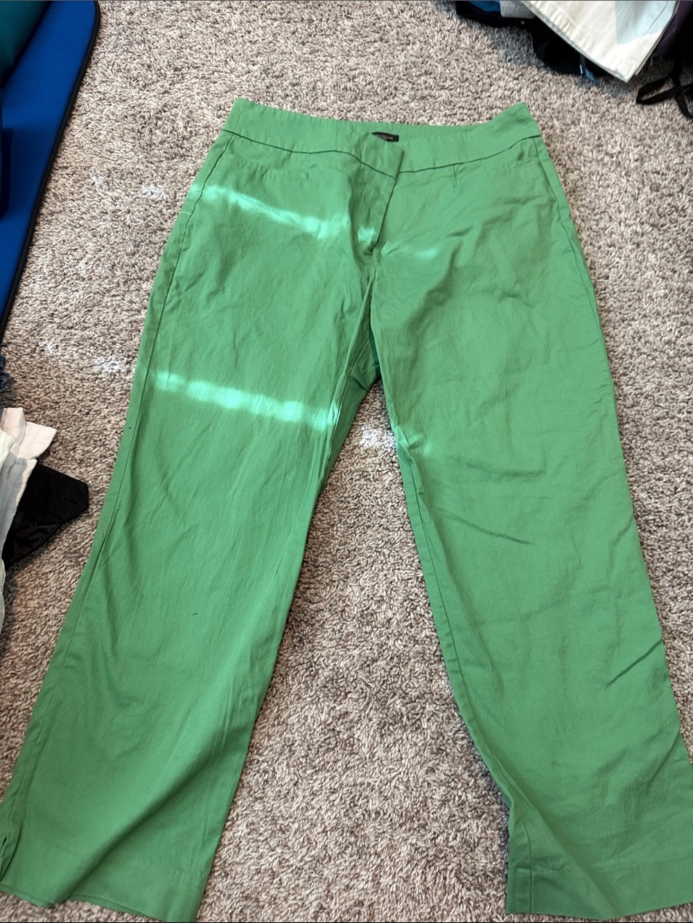 Ann Taylor Factory Green Cropped Straight-Leg Pants